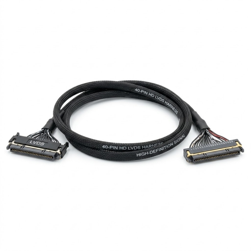 Custom LVDS wire harness 40-Pin High-Definition LVDS Harness for Low-carbon footprint LVDS assembly manufacturing wellxen Vietnam/China